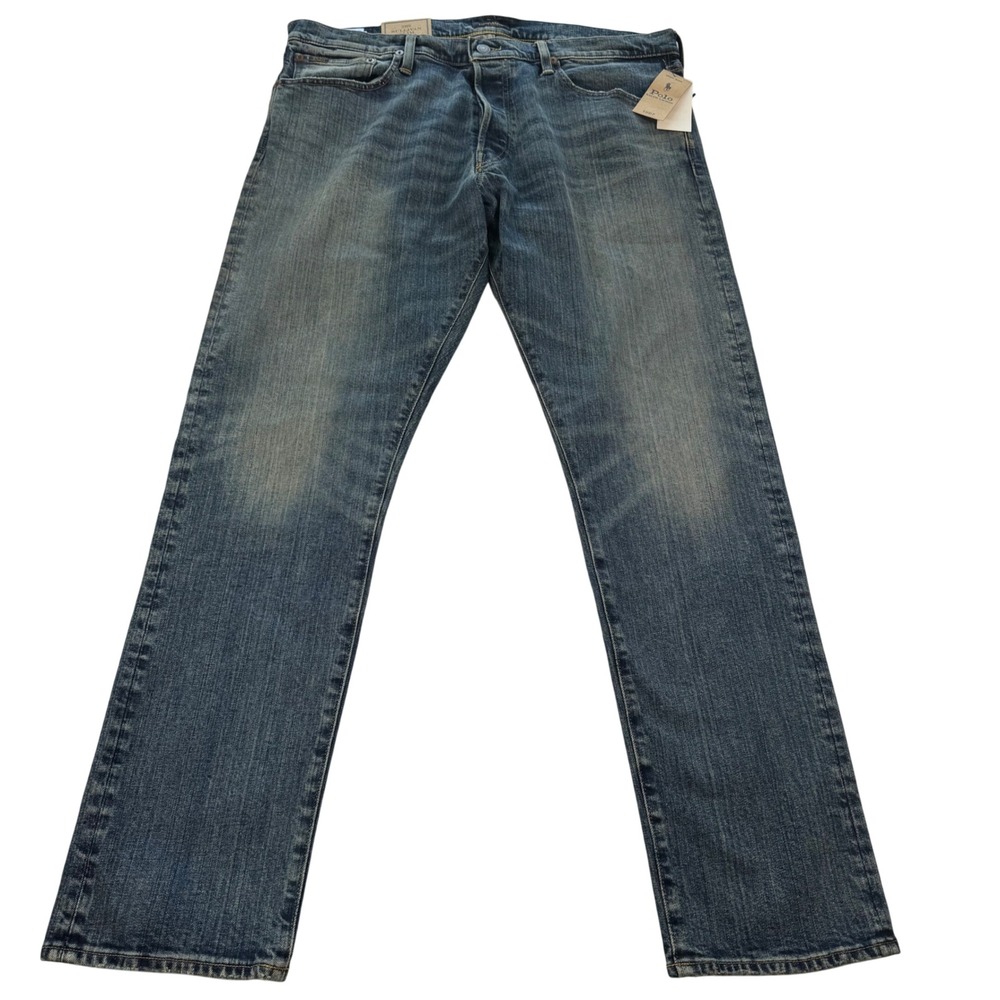 Polo Ralph Lauren Sullivan Slim Men 36x32 Blue Low Stretch Rope Dyed $138 Jeans - Picture 2 of 10